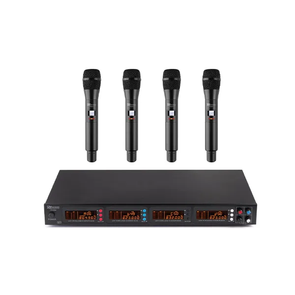 Alquiler de set de 4 microfonos inalambricos de mano powerdynamics