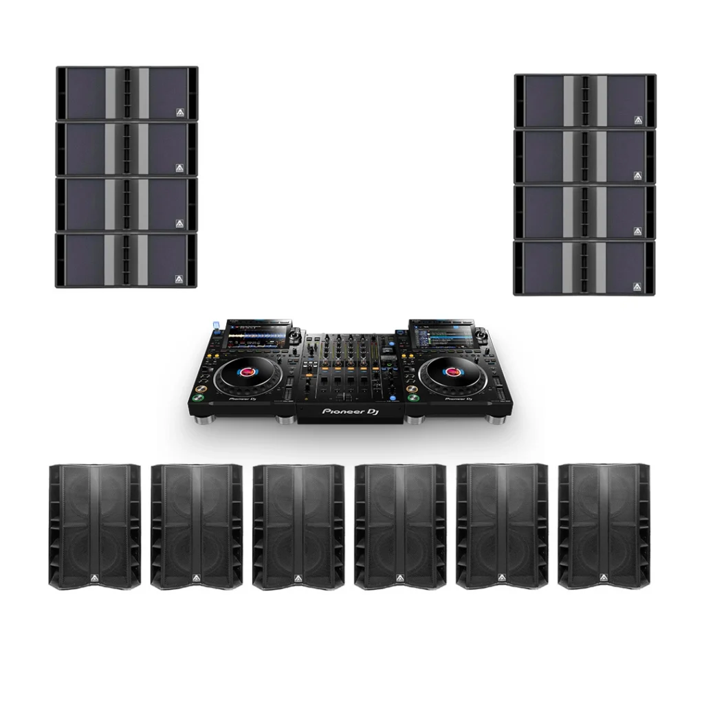 Pack 11 2x Pioneer Cdj 3000 1x Pioneer DJM A9 2 8 Line Array Amate Audio x211A 6 Subgrave Amate Audio X218WFD